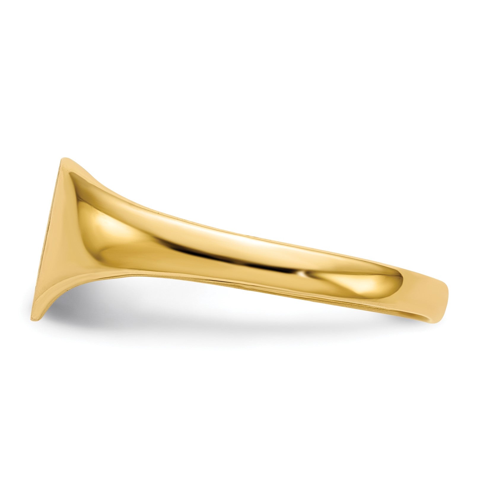 14k 8.5x7.5mm Closed Back Heart Signet Ring