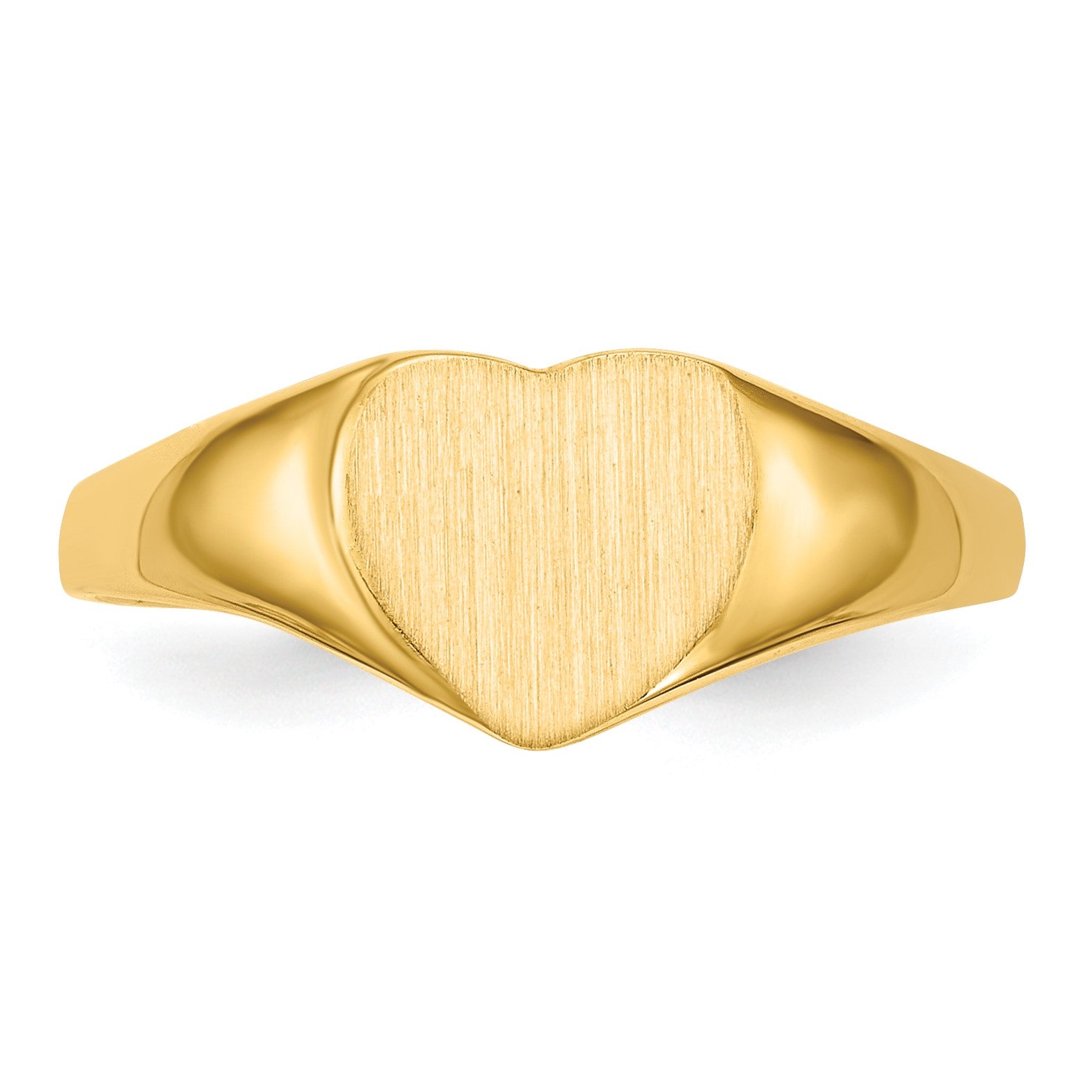 14k 8.5x7.5mm Closed Back Heart Signet Ring