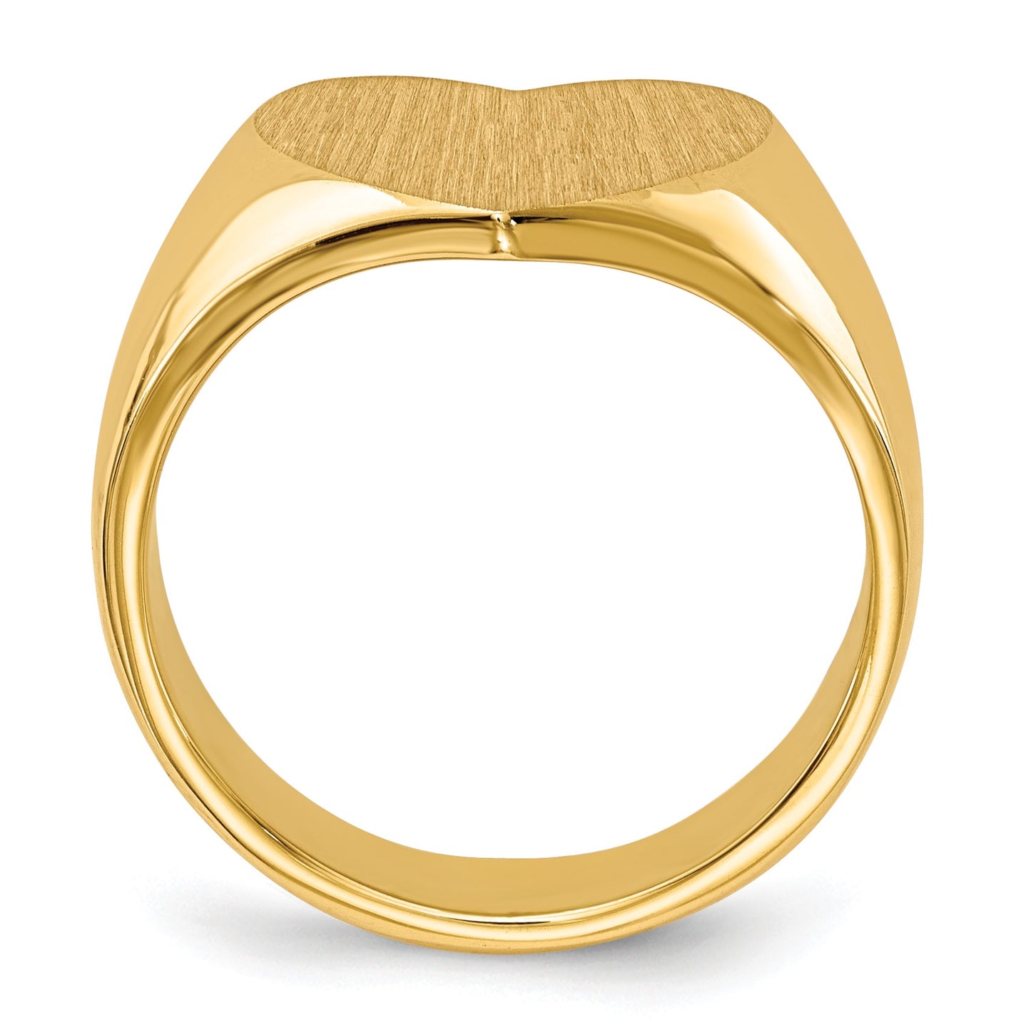 14k 12.5x11.5mm Closed Back Heart Signet Ring