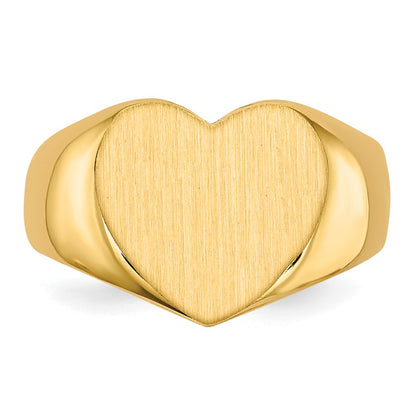 14k 11.5x12.5mm Closed Back Heart Signet Ring