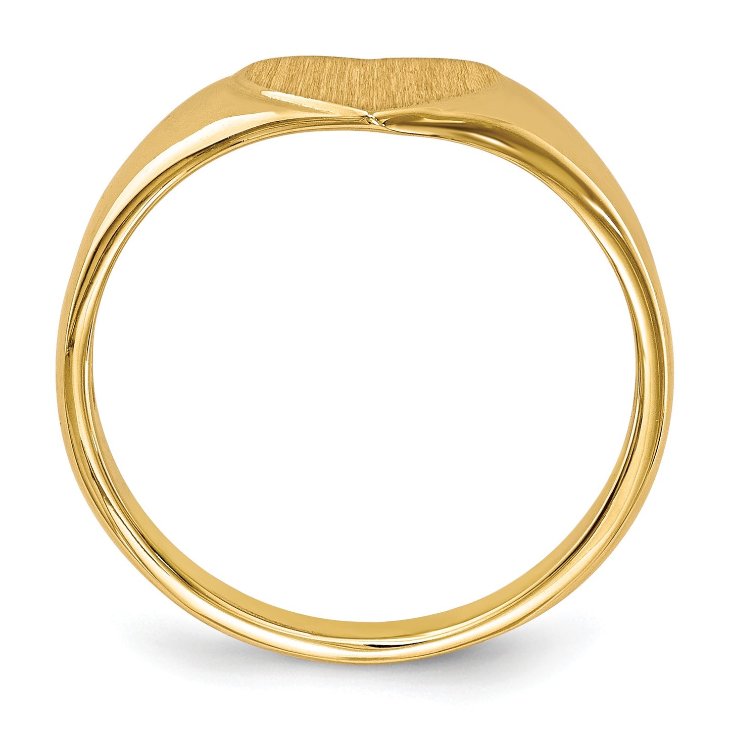 14k 8.5x7.5mm Open Back Heart Signet Ring
