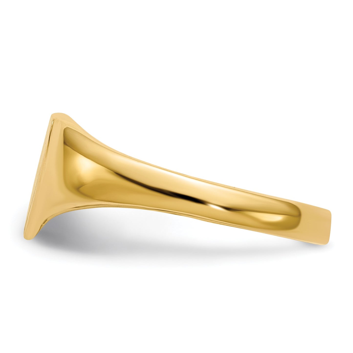 14k 8.5x7.5mm Open Back Heart Signet Ring