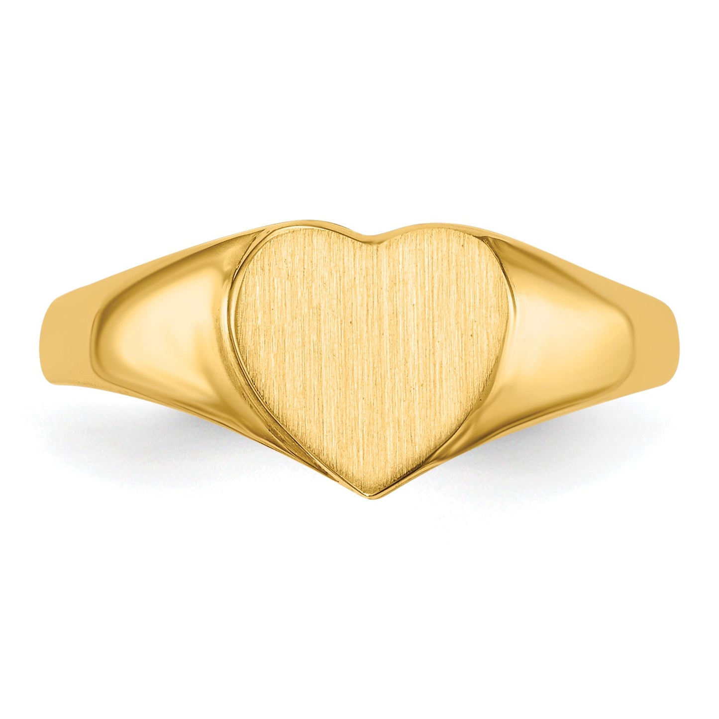 14k 8.5x7.5mm Open Back Heart Signet Ring