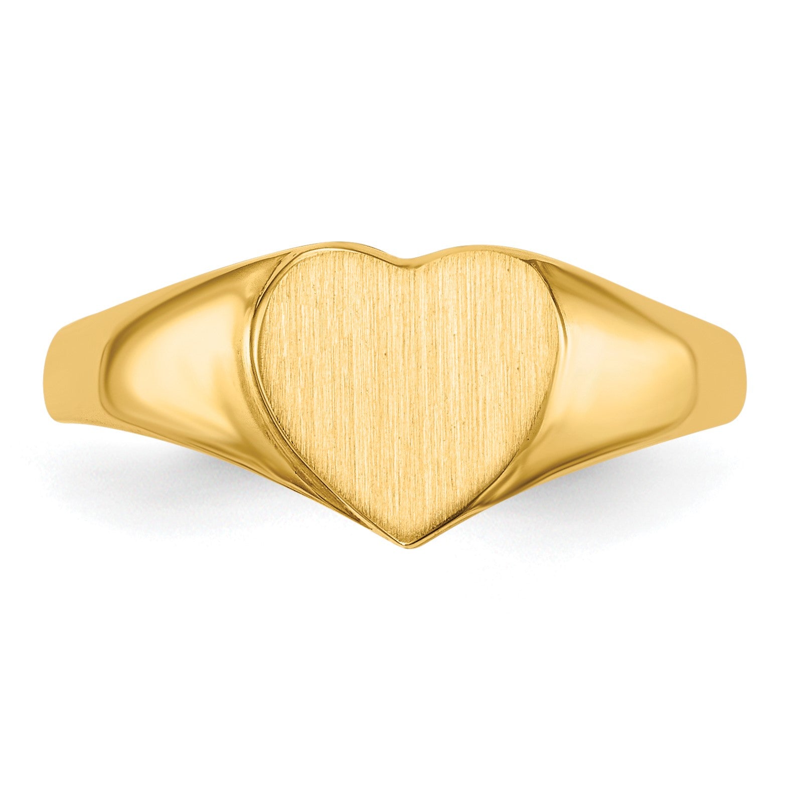 14k 8.5x7.5mm Open Back Heart Signet Ring