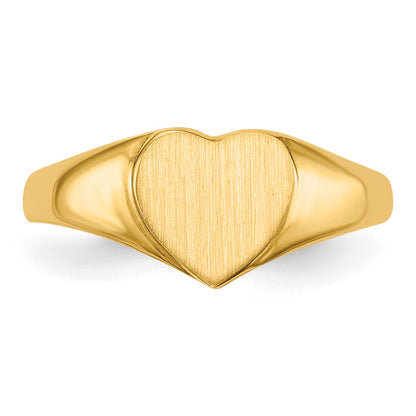 14k 8.5x7.5mm Open Back Heart Signet Ring