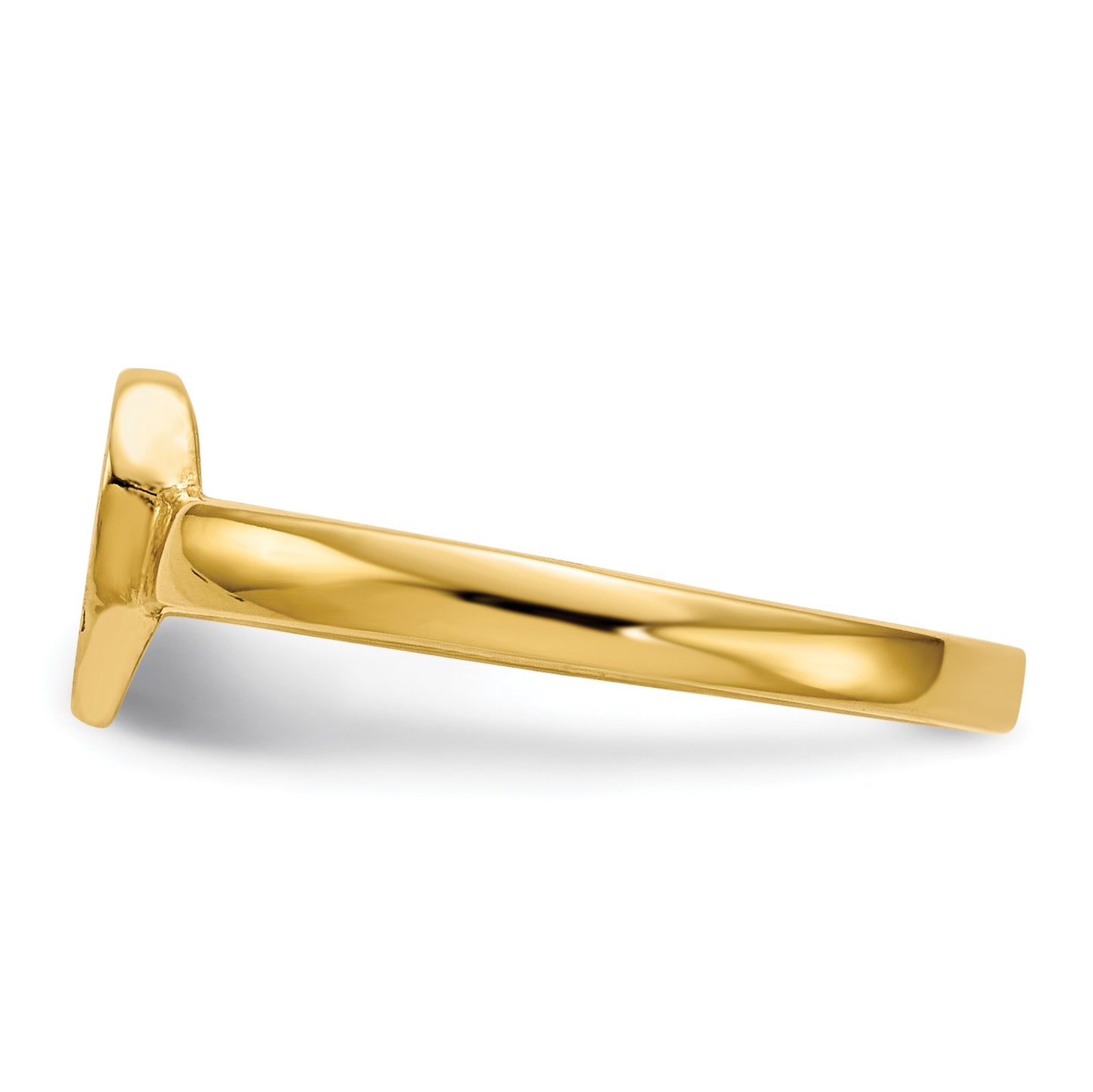 14k 7.5x6.5mm Open Back Heart Signet Ring