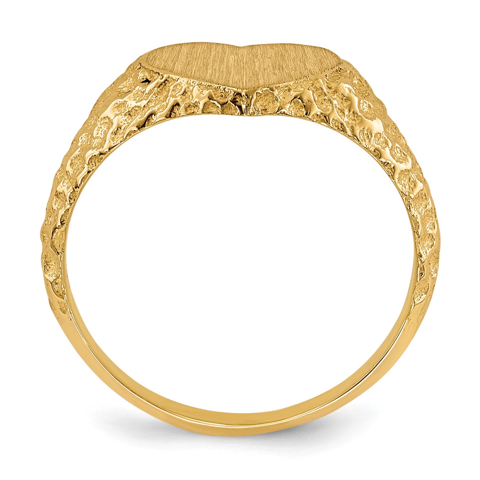 14k 8.0x7.5mm Open Back Heart Signet Ring