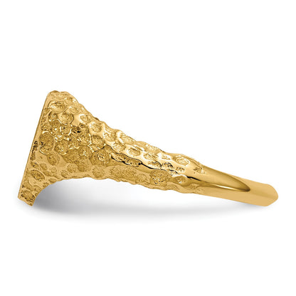 14k 8.0x7.5mm Open Back Heart Signet Ring