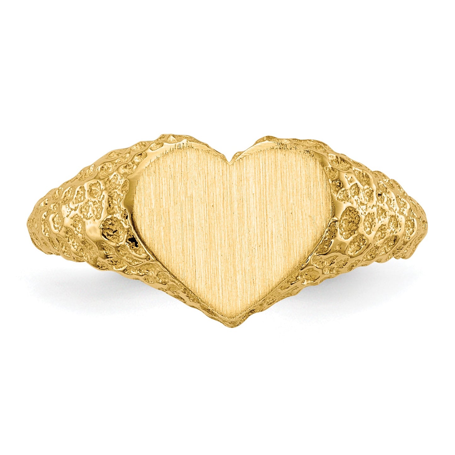 14k 8.0x7.5mm Open Back Heart Signet Ring