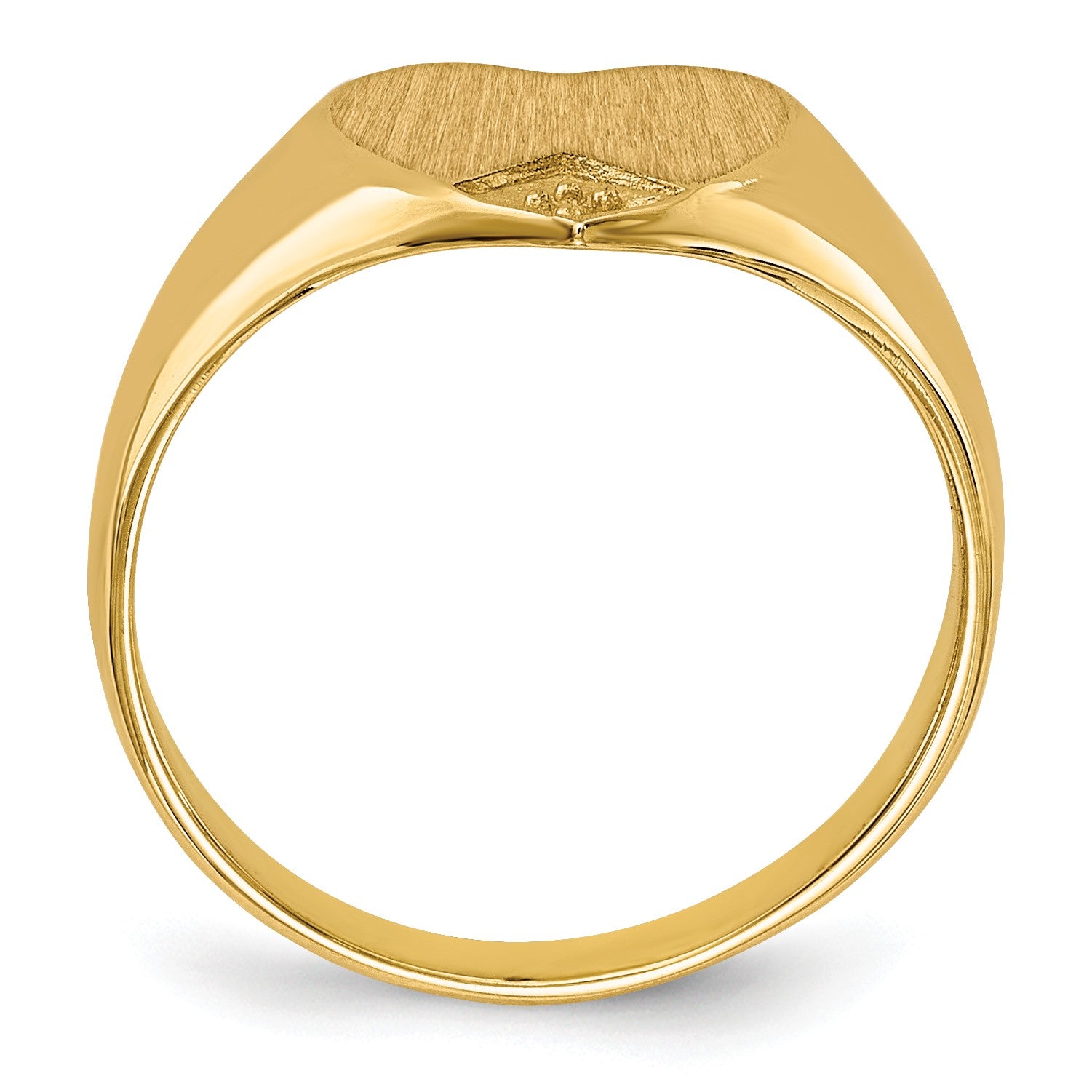 14k Holds 1-1.0mm Diamond 9.0x9.0mm Closed Back Heart Signet Ring Mounting