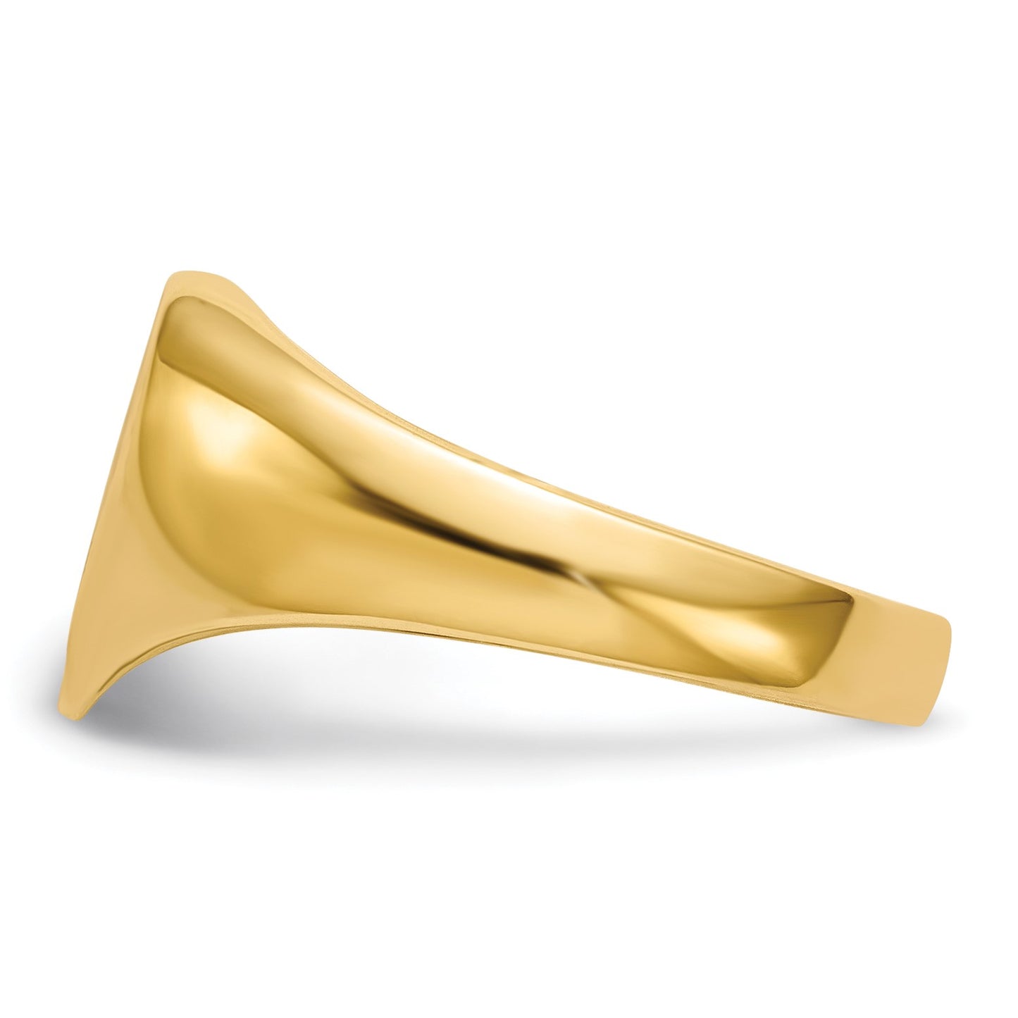 14k Holds 1-1.0mm Diamond 9.0x9.0mm Closed Back Heart Signet Ring Mounting