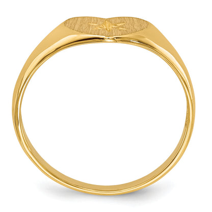 14kHolds 1-1.3mm Diamond 10.0x7.0mm Open Back Heart Signet Ring Mounting