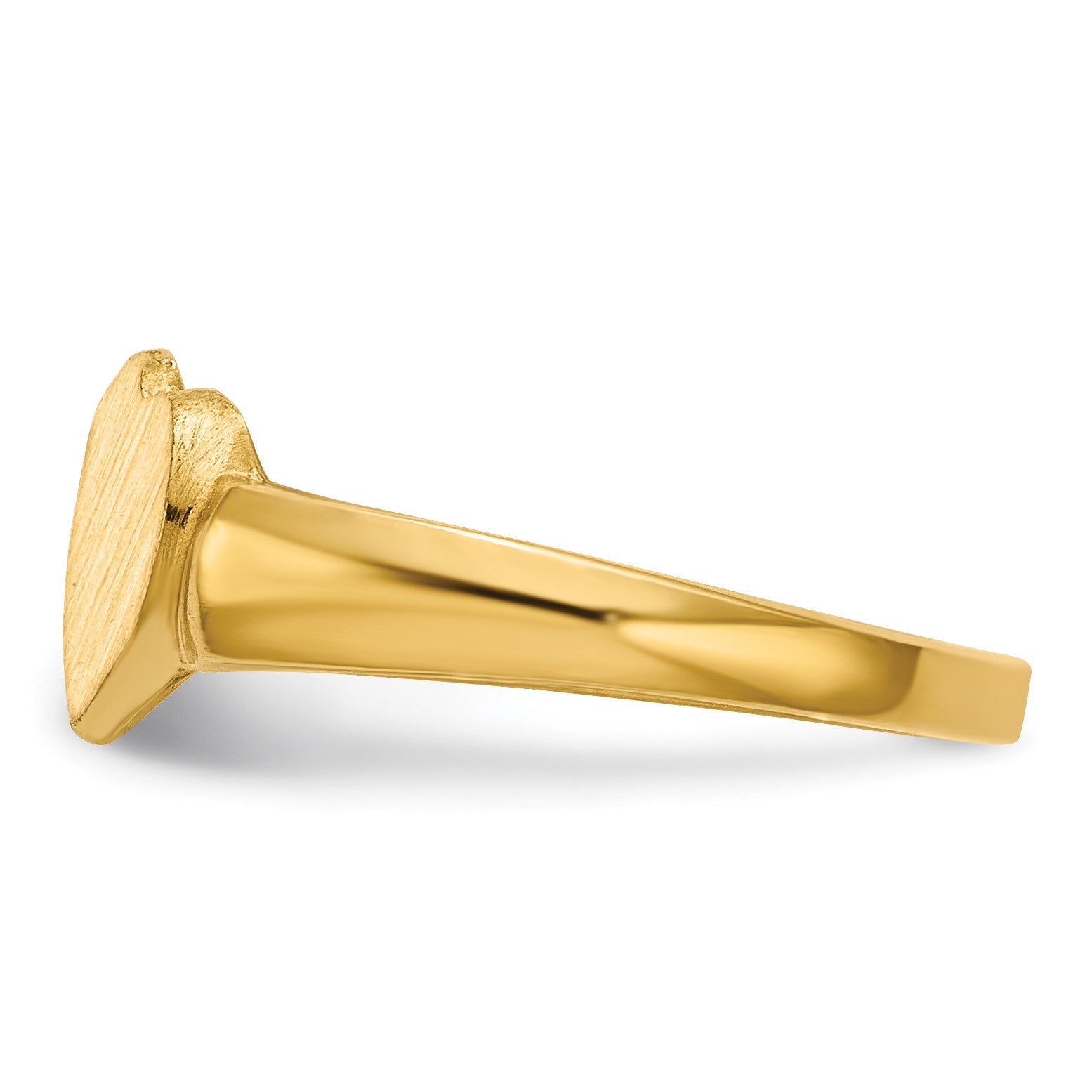 14k 7.0x7.0mm Closed Back Double Heart Signet Ring