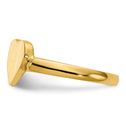 14k 7.5x7.5mm Open Back Double Heart Signet Ring