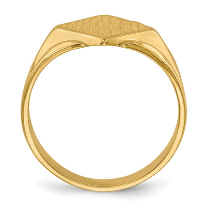 14k 11.5x11.5mm Square Closed Back Signet Ring