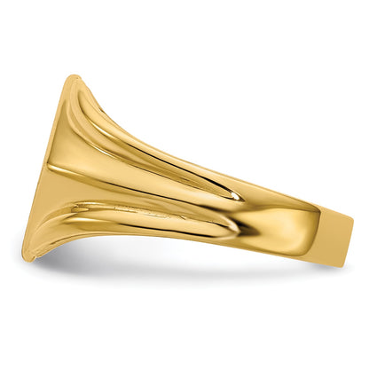 14k 11.5x11.5mm Square Closed Back Signet Ring