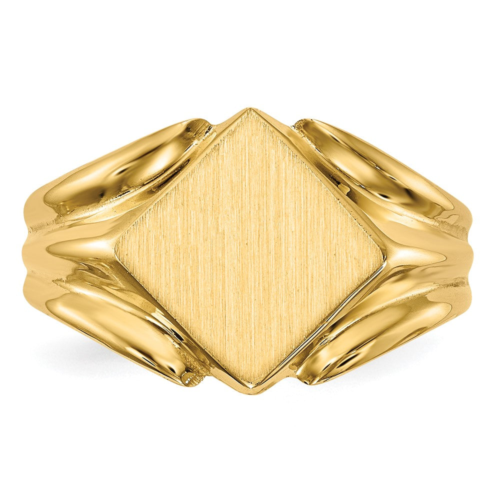 14k 11.5x11.5mm Closed Back Signet Ring