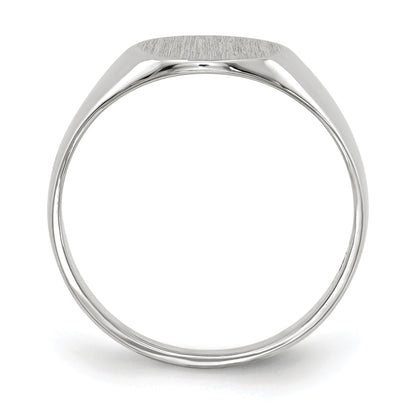 14k White Gold 9.0x9.0mm Round Closed Back Signet Ring