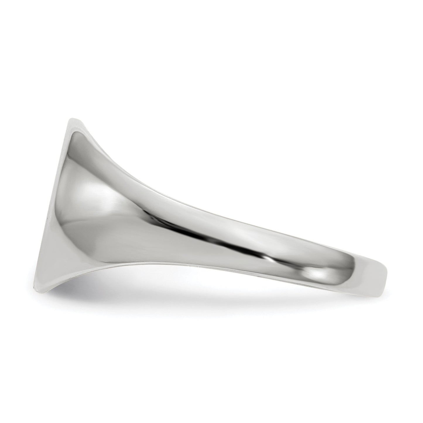 14k White Gold 9.0x9.0mm Round Closed Back Signet Ring