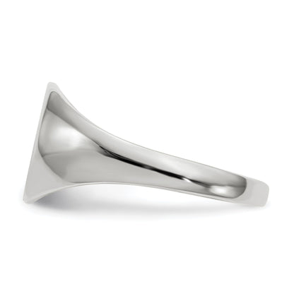 14k White Gold 9.0x9.0mm Round Closed Back Signet Ring