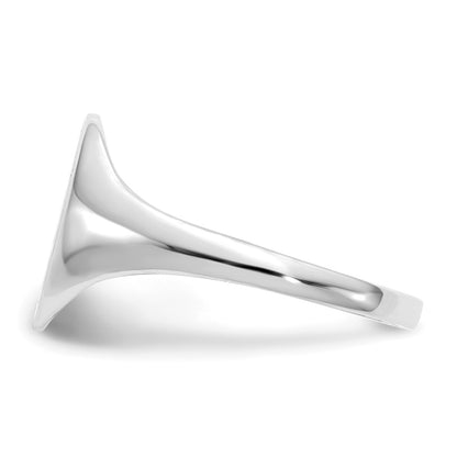 14k White Gold 9.0x10.0mm Oval Closed Back Signet Ring