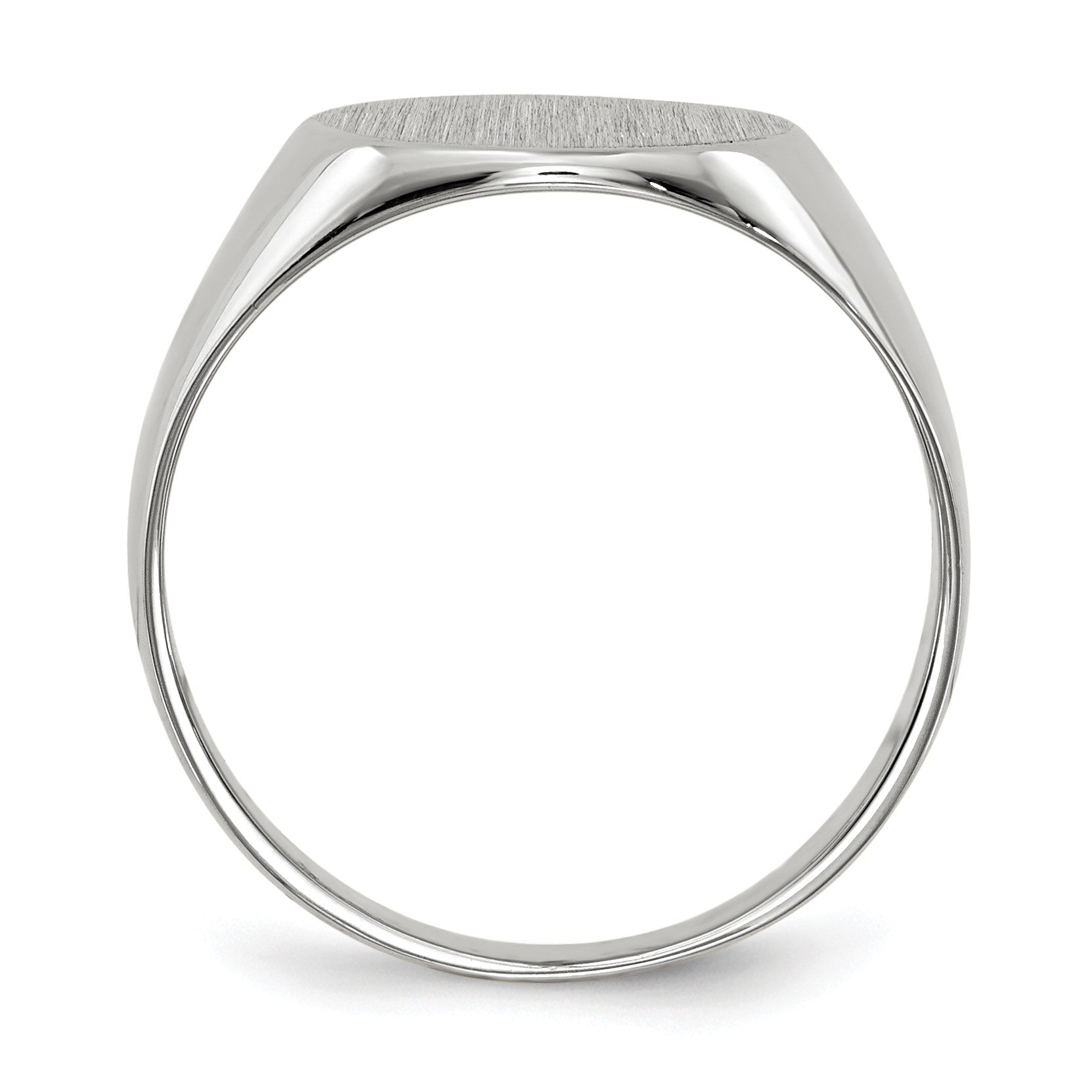 14k White Gold 10.5x10.5mm Round Closed Back Signet Ring
