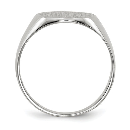 14k White Gold 10.5x10.5mm Round Closed Back Signet Ring