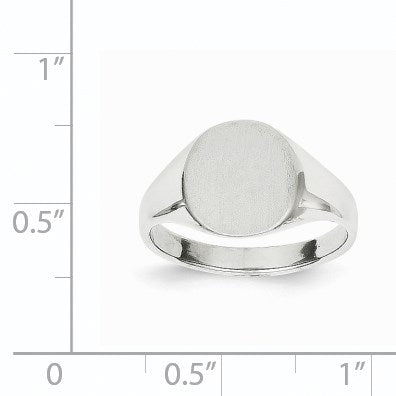 14k White Gold 10.5x10.5mm Round Closed Back Signet Ring