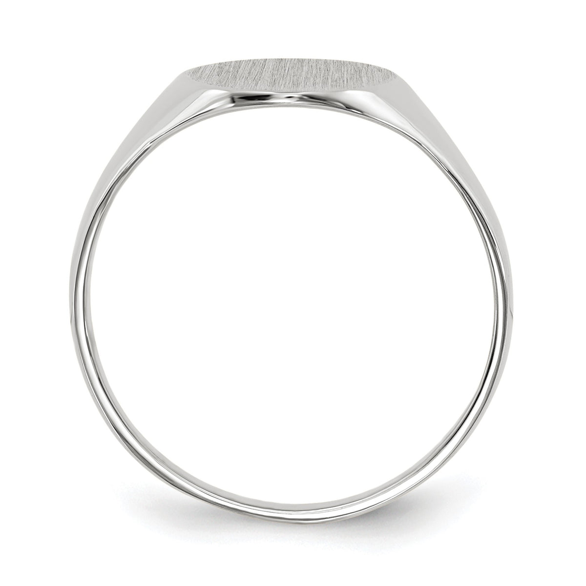 14k White Gold 9.0x10.0mm Oval Open Back Signet Ring