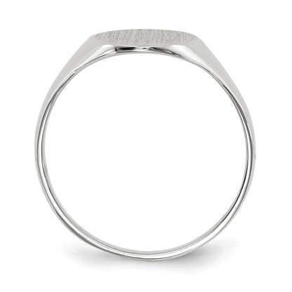 14k White Gold 9.0x10.0mm Oval Open Back Signet Ring