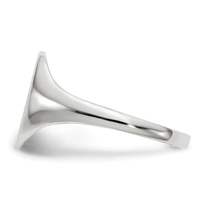 14k White Gold 9.0x10.0mm Oval Open Back Signet Ring