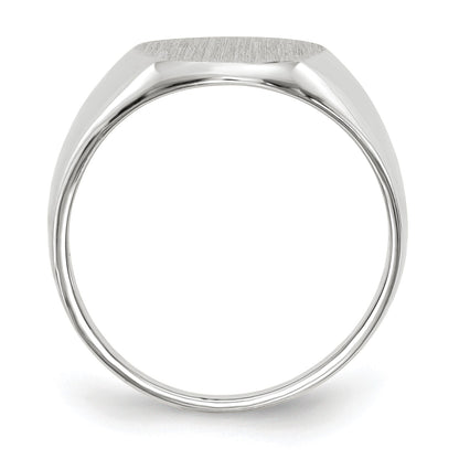14k White Gold 11.0x12.5mm Oval Open Back Signet Ring