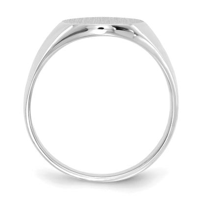 14k White Gold 13.0x15.5mm Oval Open Back Signet Ring
