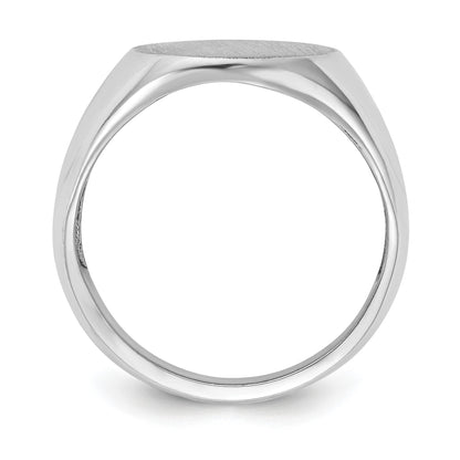 14k White Gold 14.5x18.0mm Oval Open Back Mens Signet Ring