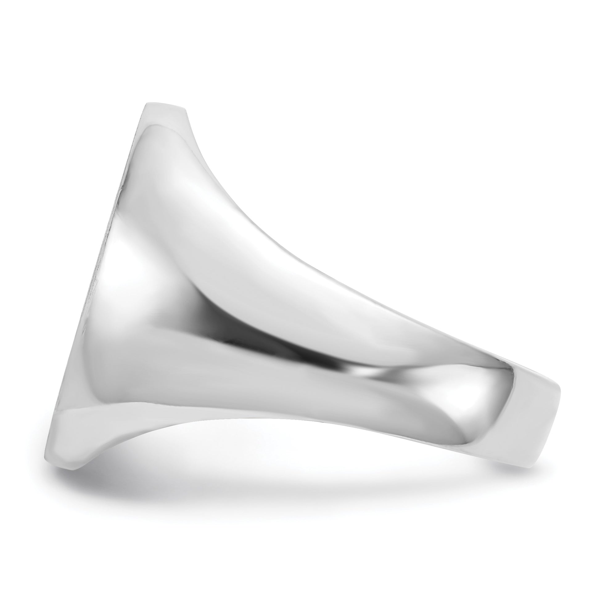 14k White Gold 14.5x18.0mm Oval Open Back Mens Signet Ring