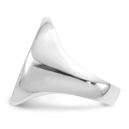 14k White Gold 16.0x20.5mm Oval Open Back Signet Ring
