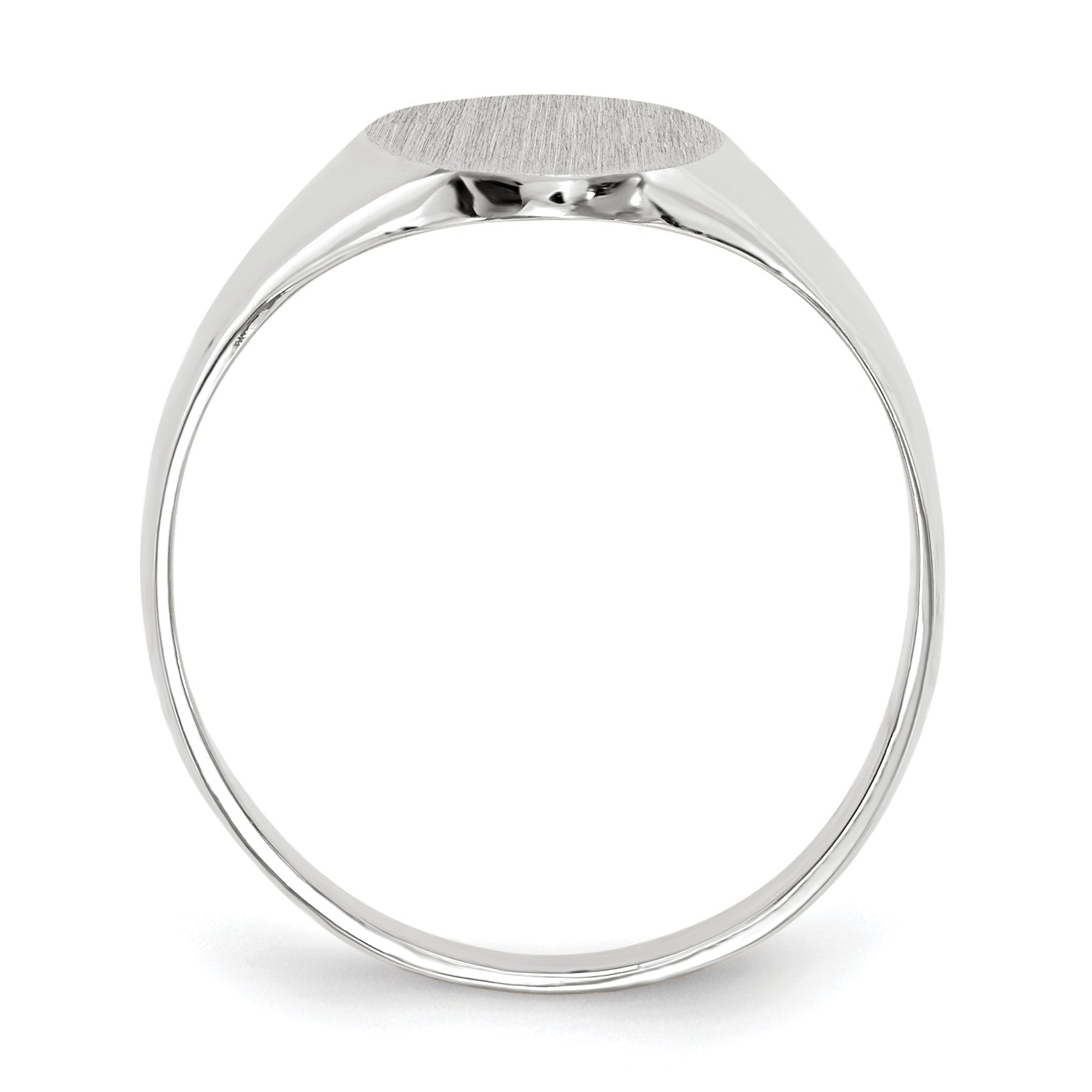 14k White Gold 8.0x11.5mm Oval Open Back Signet Ring