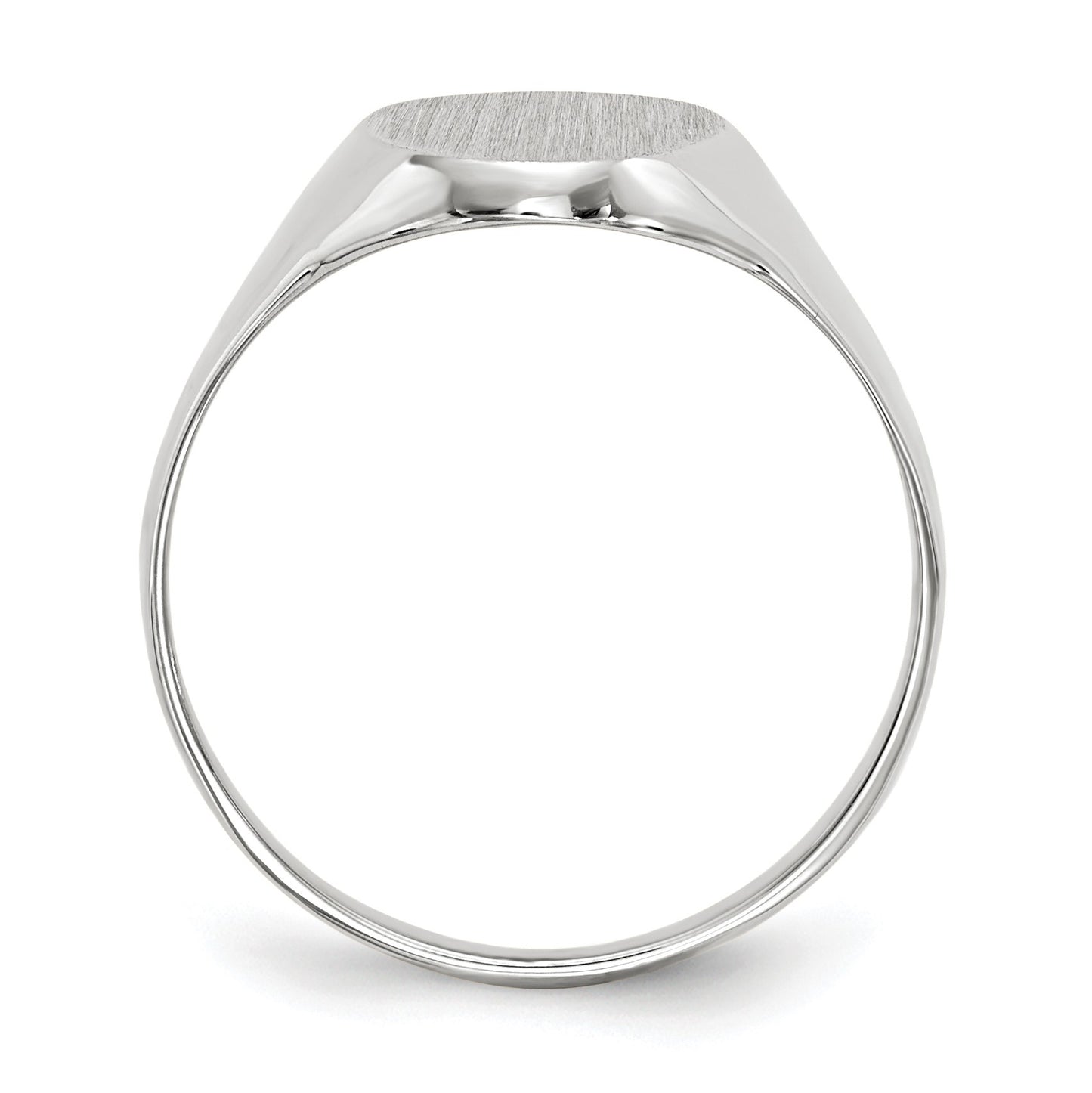 14k White Gold 9.0x14.0mm Oval Closed Back Signet Ring
