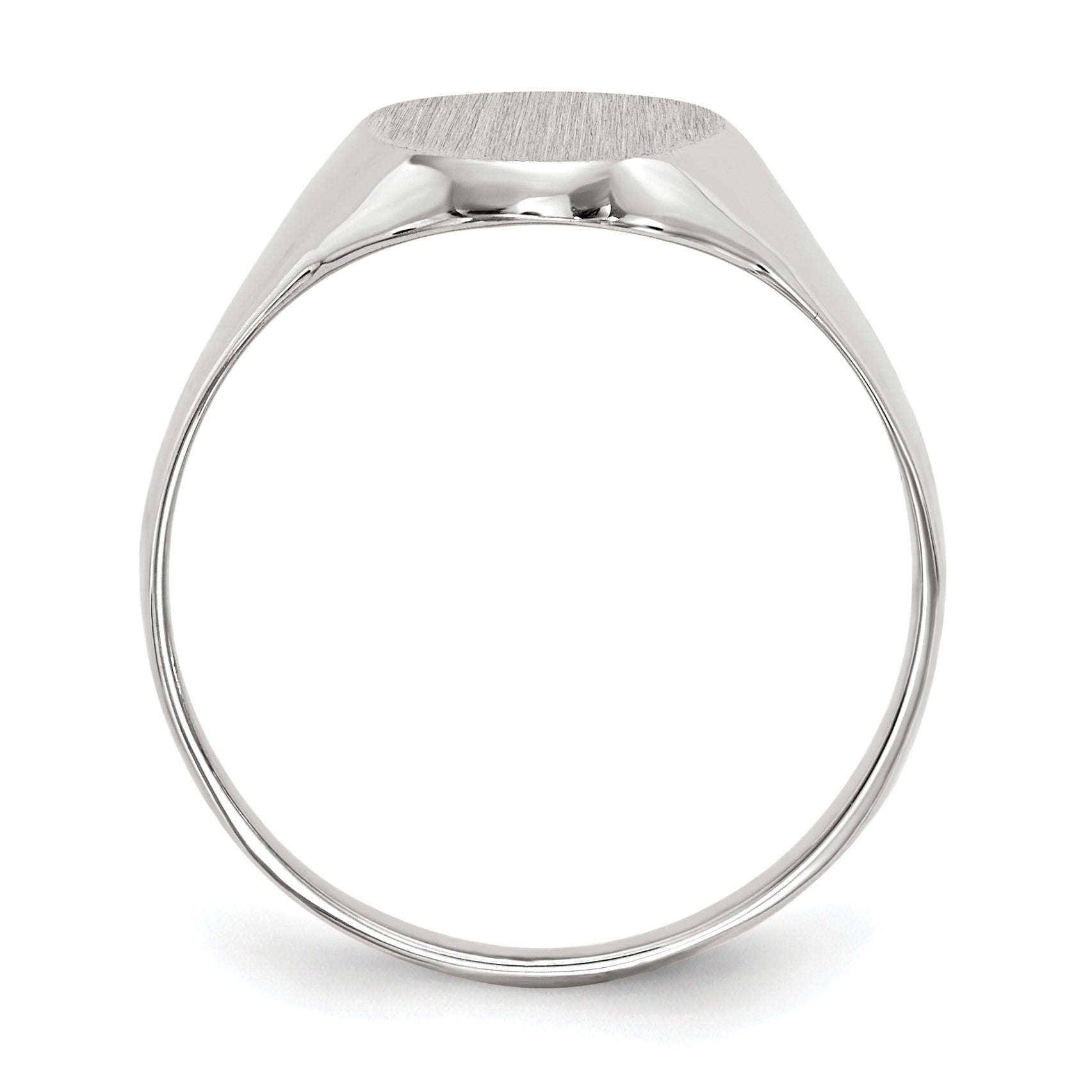 14k White Gold 9.0x14.0mm Oval Closed Back Signet Ring