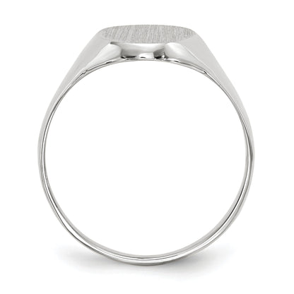 14k White Gold 9.0x14.0mm Oval Closed Back Signet Ring