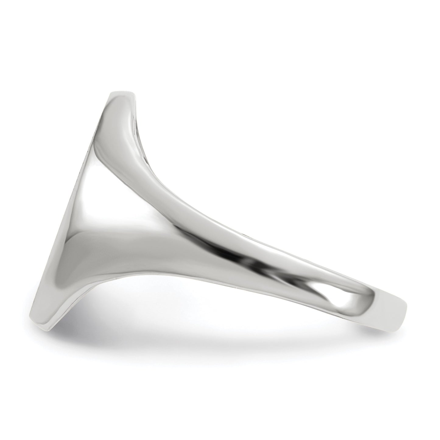 14k White Gold 9.0x14.0mm Oval Closed Back Signet Ring