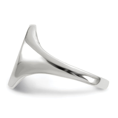 14k White Gold 9.0x14.0mm Oval Closed Back Signet Ring