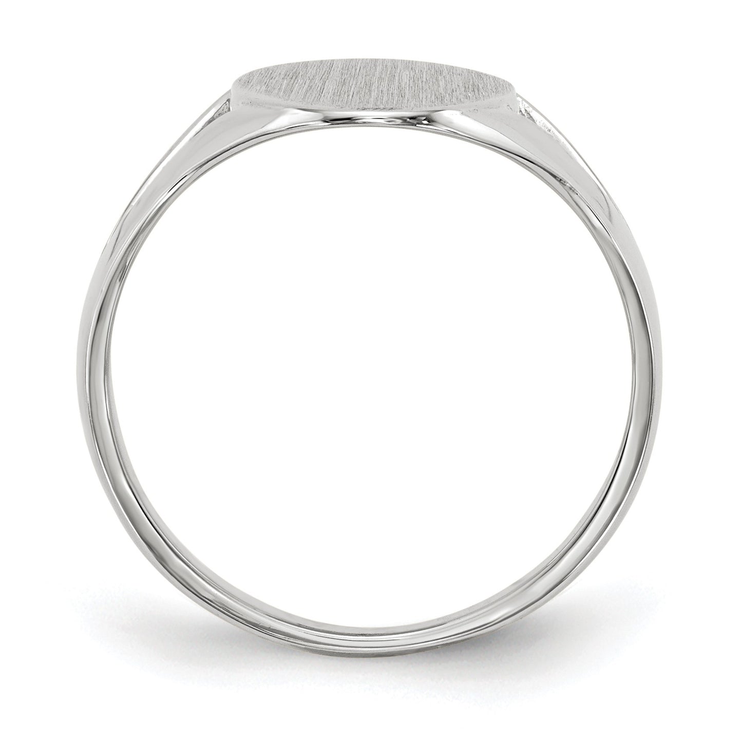 14k White Gold 9.0x17.0mm Oval Closed Back Signet Ring
