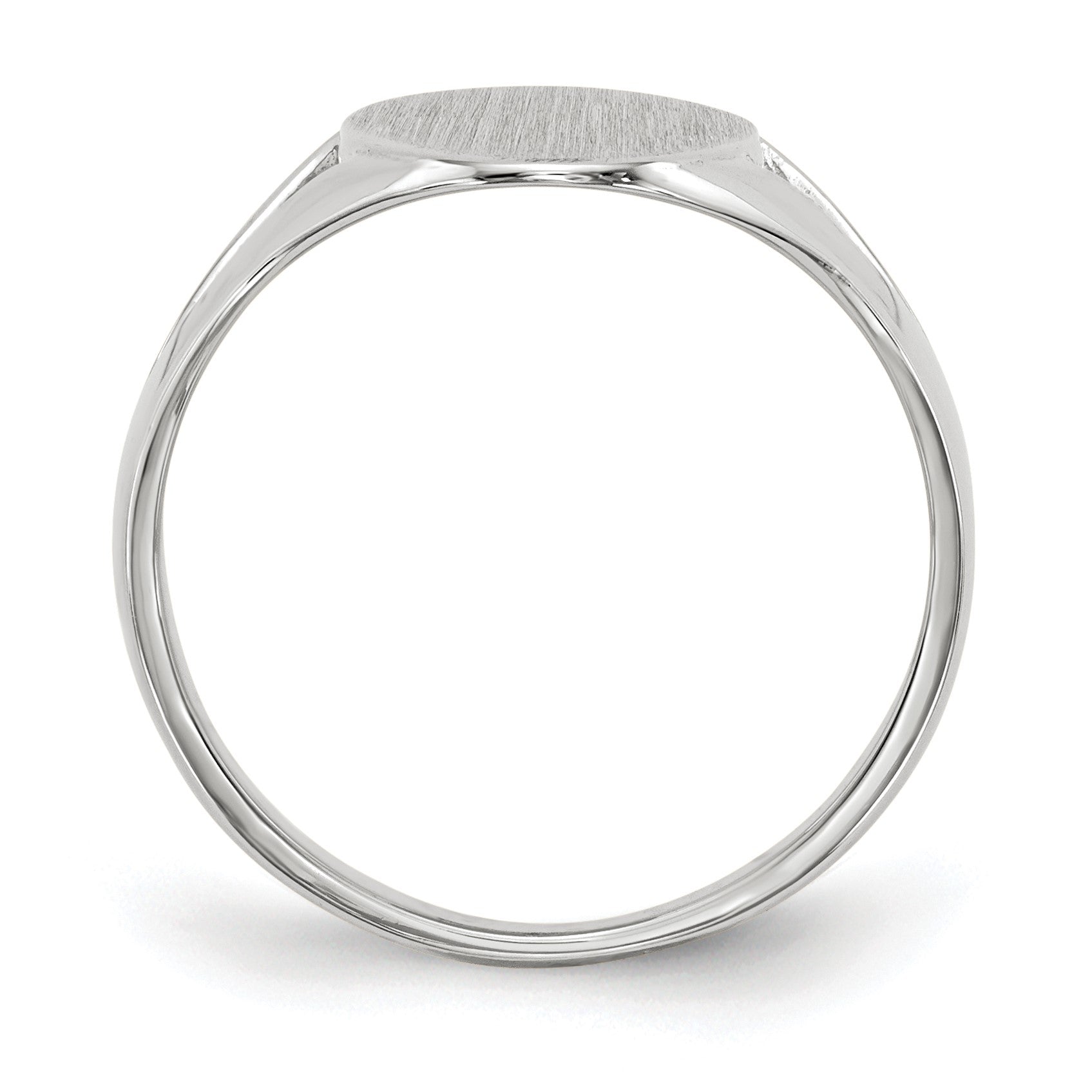 14k White Gold 9.0x17.0mm Oval Closed Back Signet Ring