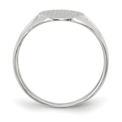 14k White Gold 9.0x17.0mm Oval Closed Back Signet Ring