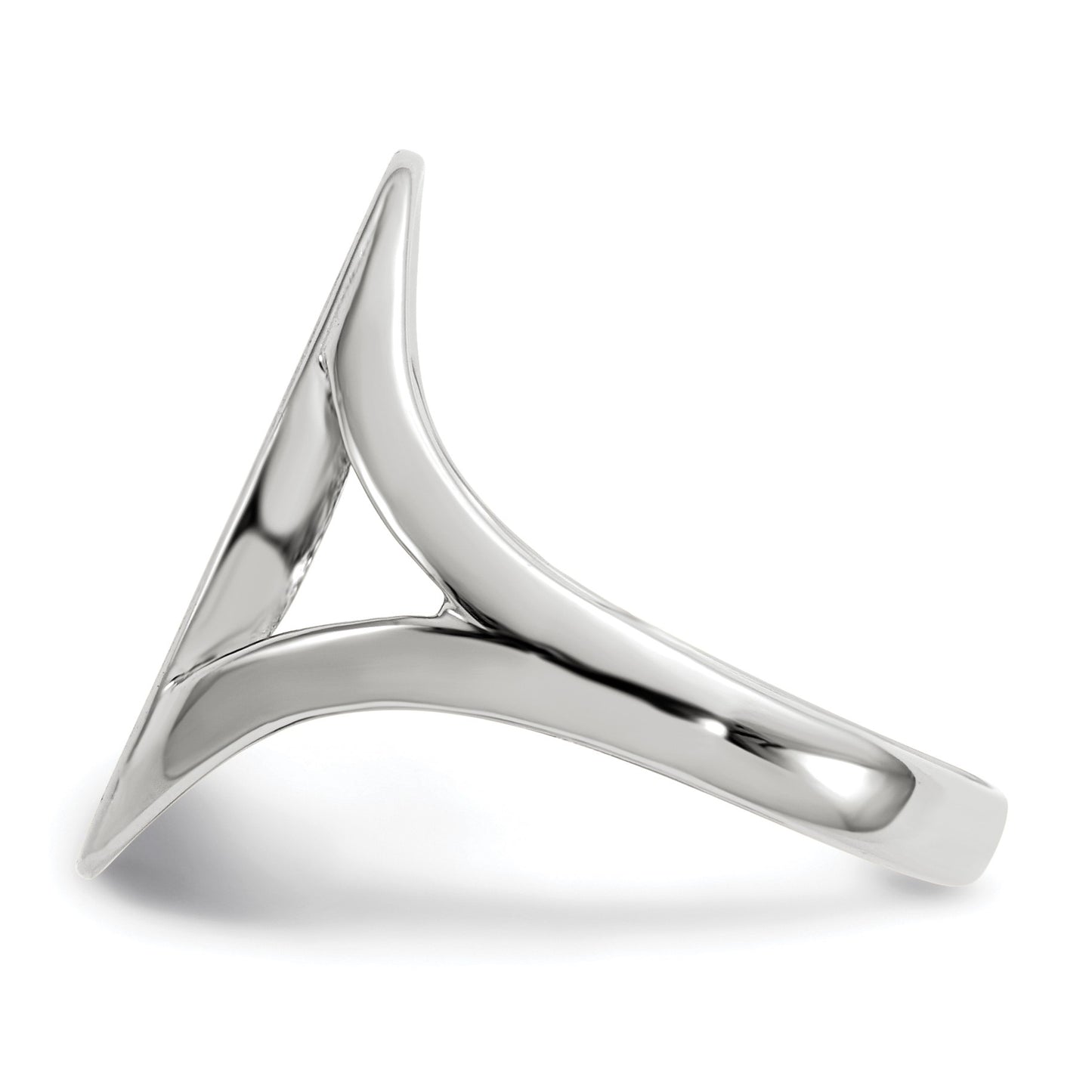 14k White Gold 9.0x17.0mm Oval Closed Back Signet Ring
