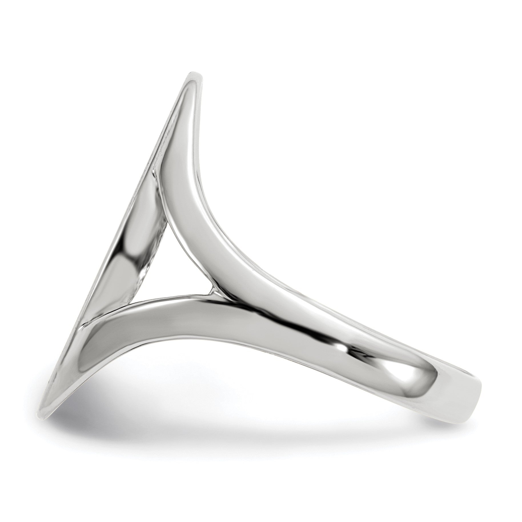 14k White Gold 9.0x17.0mm Oval Closed Back Signet Ring