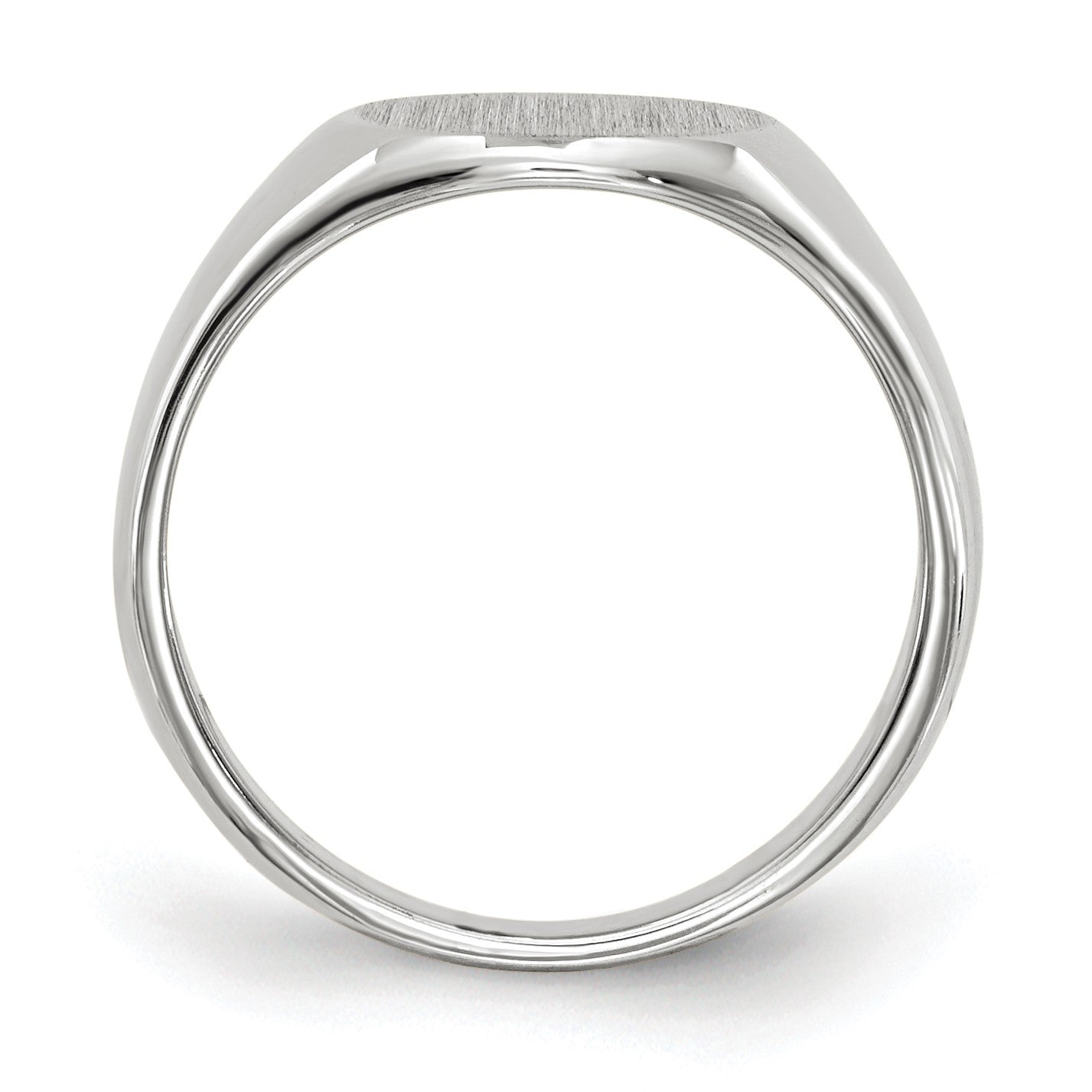 14k White Gold 8.5x8.0mm Closed Back Size 3 Childs Oval Signet Ring