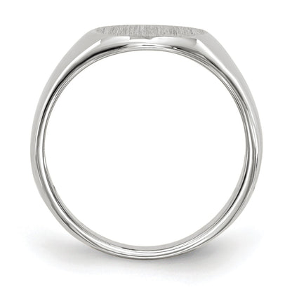 14k White Gold 8.5x8.0mm Closed Back Size 3 Childs Oval Signet Ring