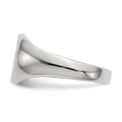 14k White Gold 8.5x8.0mm Closed Back Size 3 Childs Oval Signet Ring